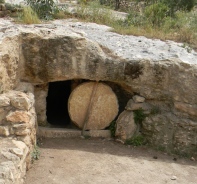 Das Grab Jesu, nachgebaut im Nazareth Village in Israel