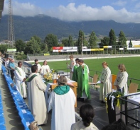 Die Einweihung im Fussballstadion