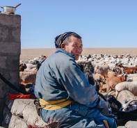 Ein Hirte in der Mongolei