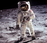 Edwin Buzz Aldrin auf dem Mond am 20. Juli 1969